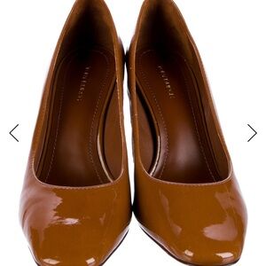 Tory Burch Cognac Patent Leather Pointed Toe Pumps